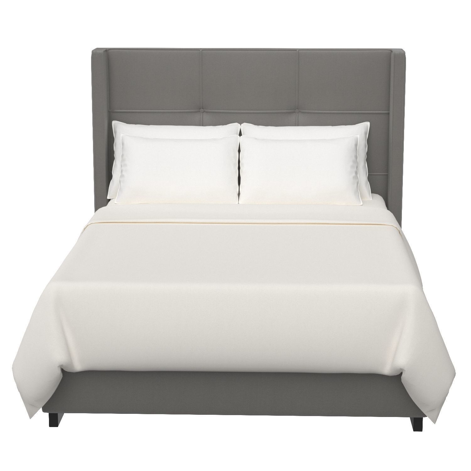 Beverly Bed With Rollout Footboard Storage Grey 3D model_4