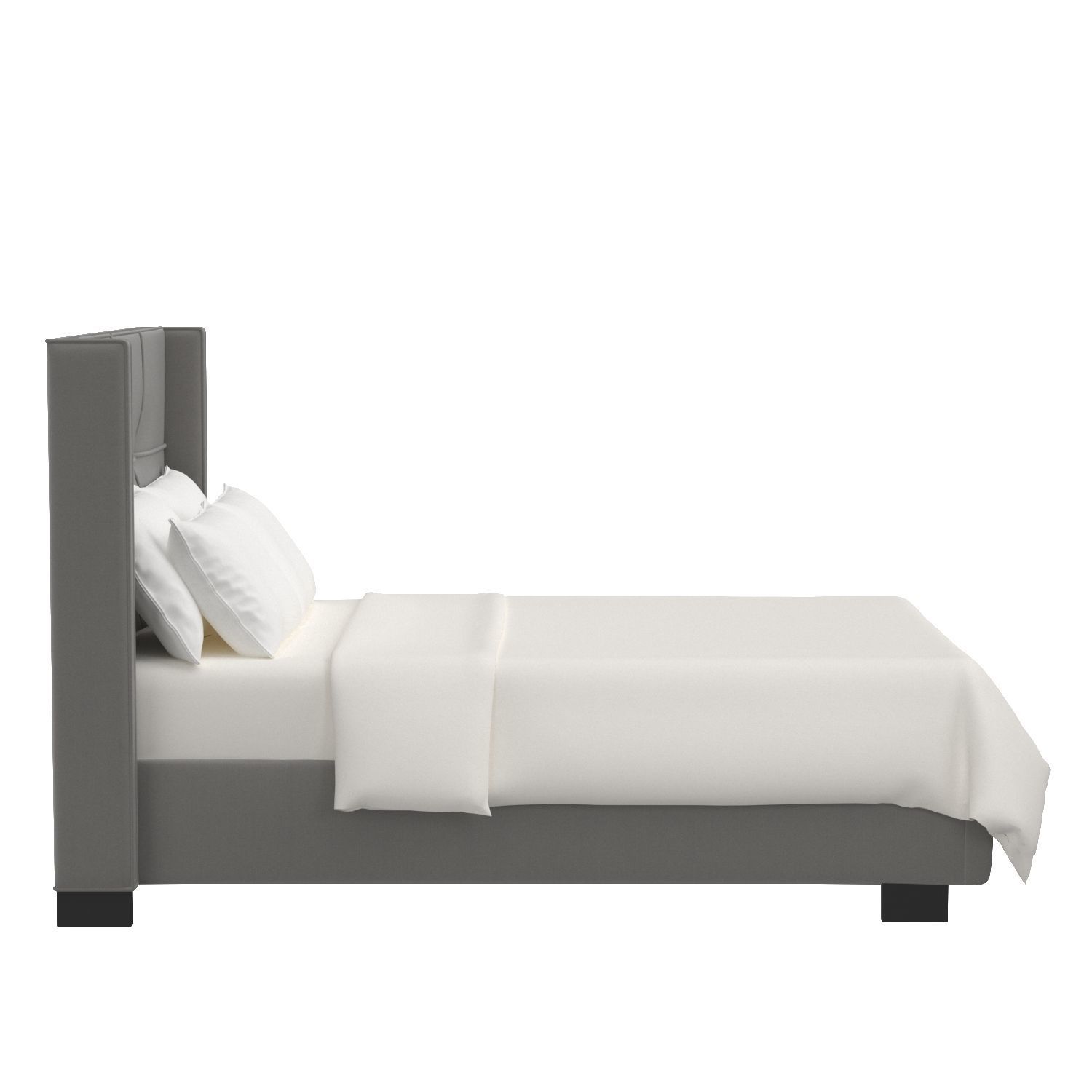 Beverly Bed With Rollout Footboard Storage Grey 3D model_1