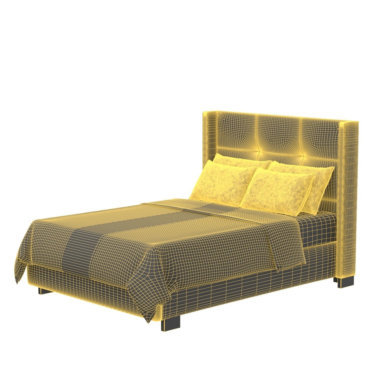 Beverly Bed With Rollout Footboard Storage Grey 3D model_5