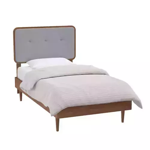 Baxton Studio Cilka Mid-Century Modern Twin Size Platform Bed
