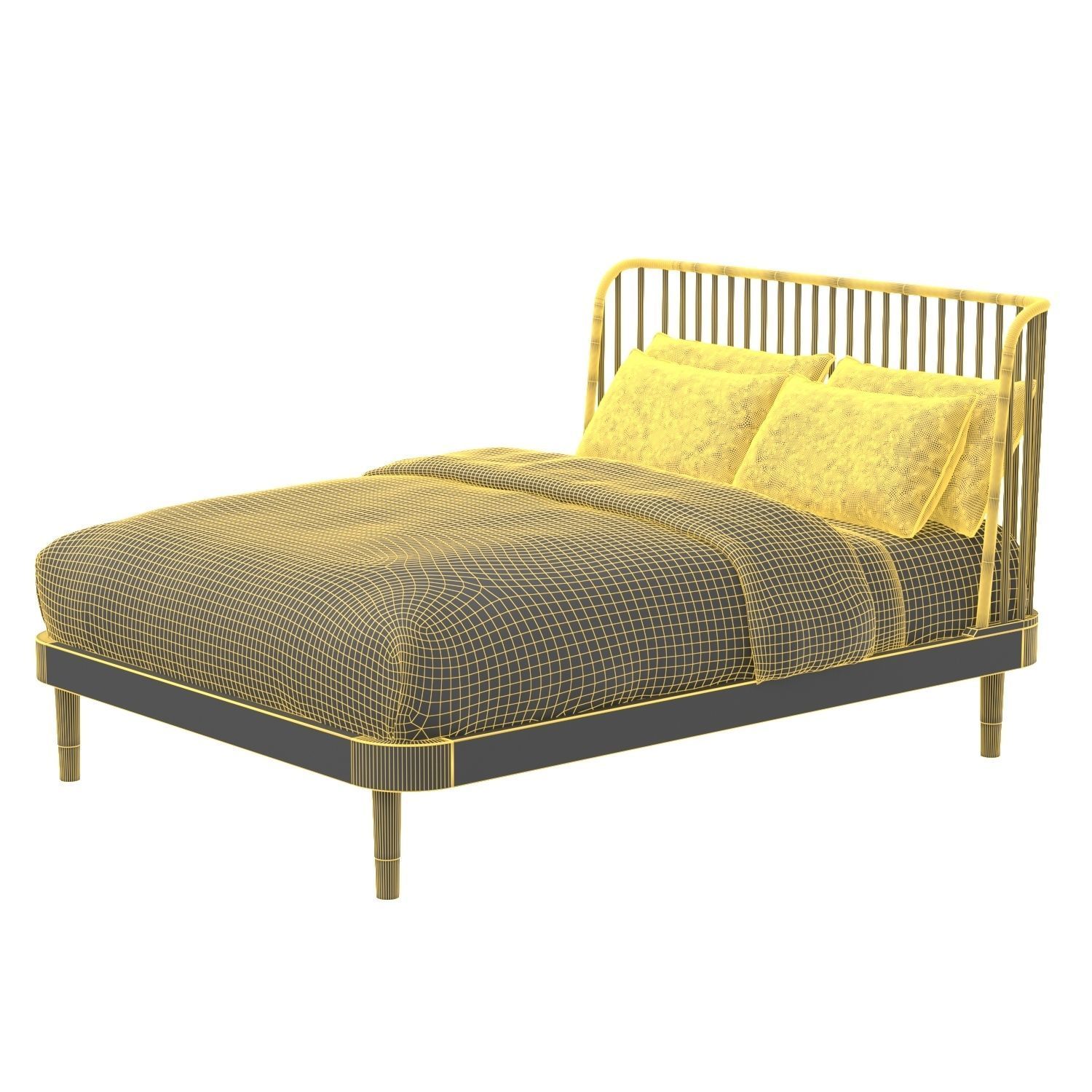 Alpine Belham Platform Bed 3D model_6