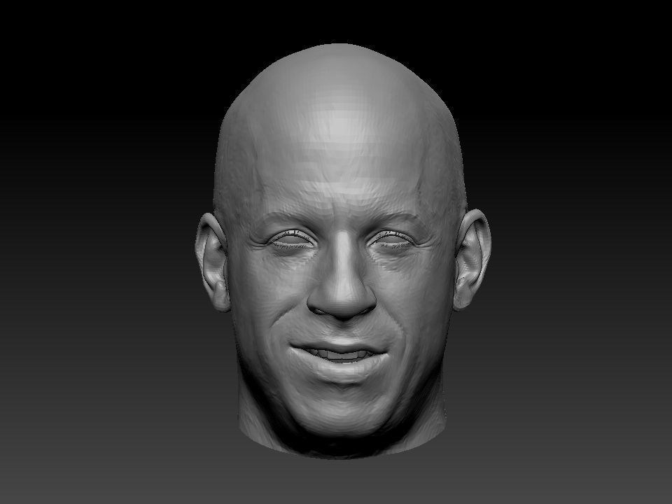 Vin Diesel head 3D model_1