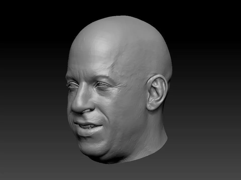 Vin Diesel head 3D model_0