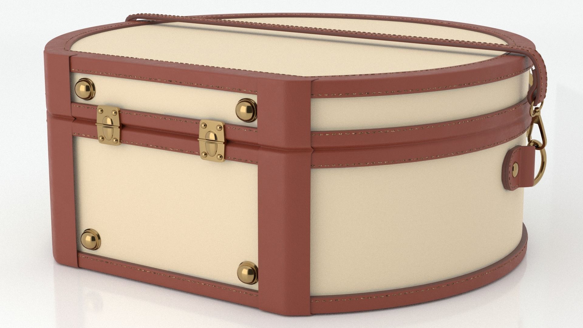 Editor Brown HatBox Large 3D model_3