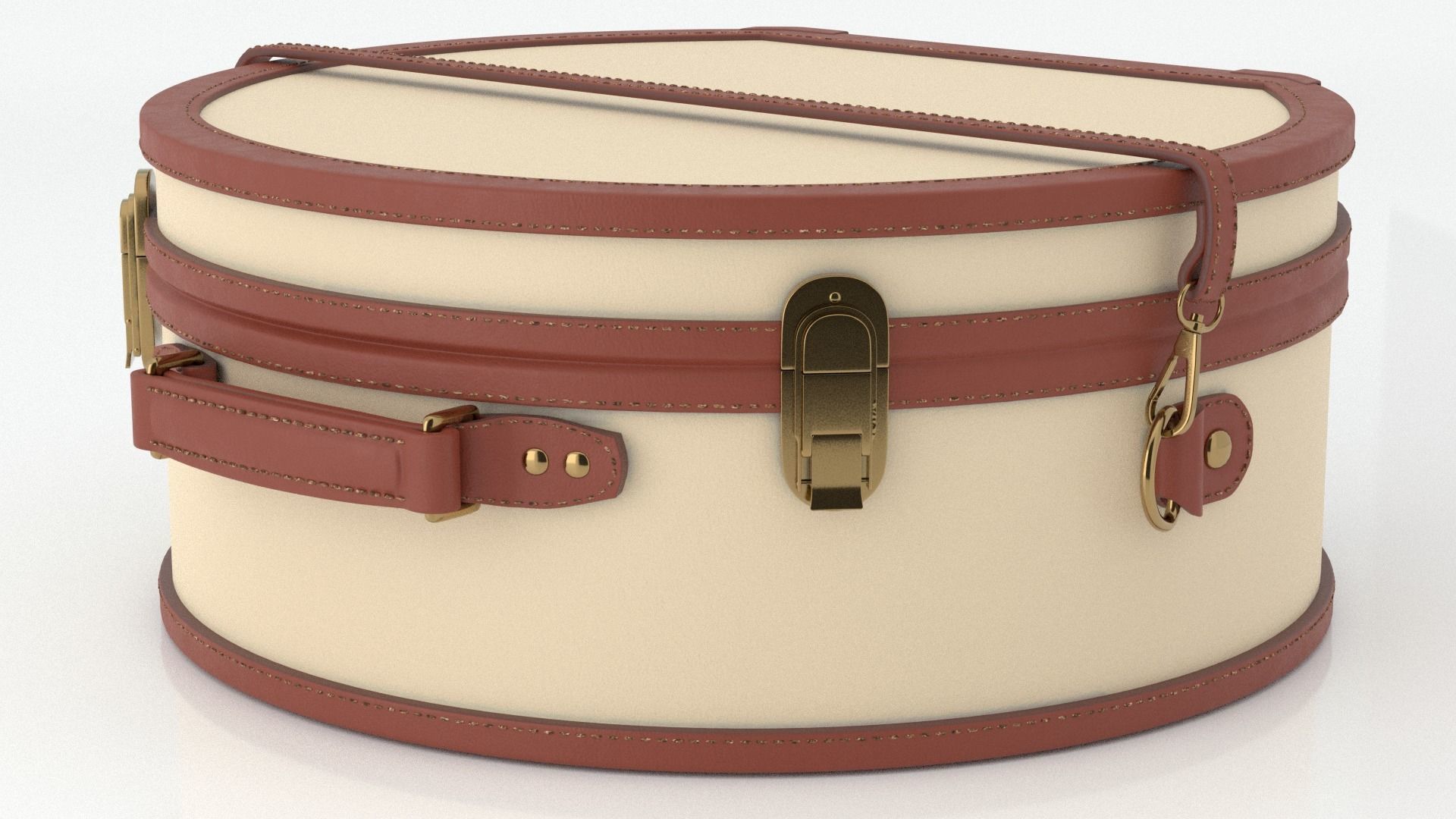 Editor Brown HatBox Large 3D model_4