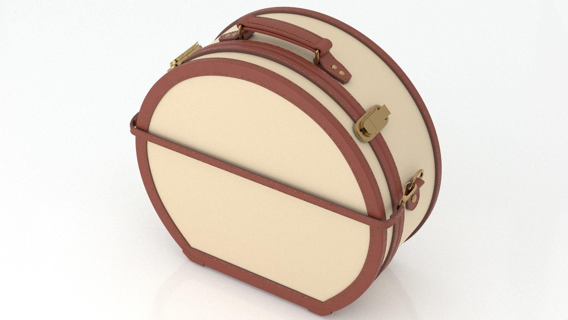 Editor Brown HatBox Large 3D model_1