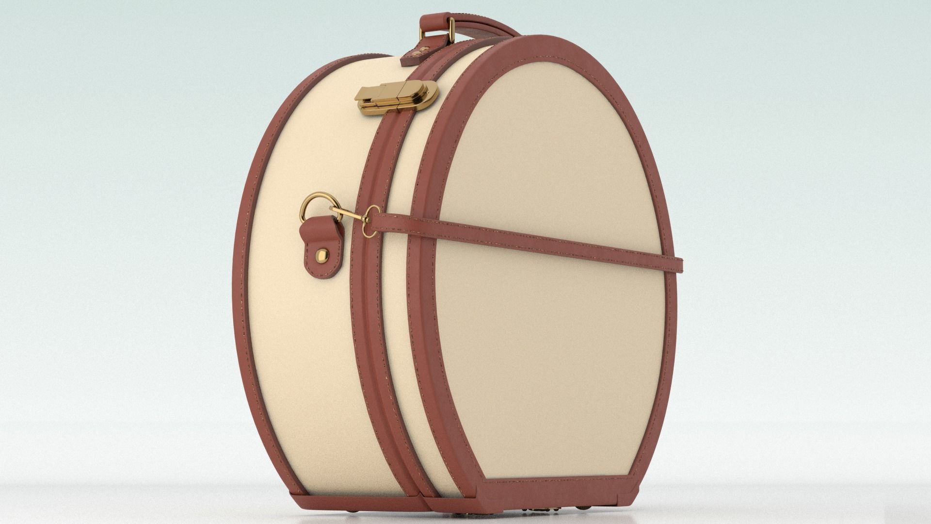 Editor Brown HatBox Large 3D model_2