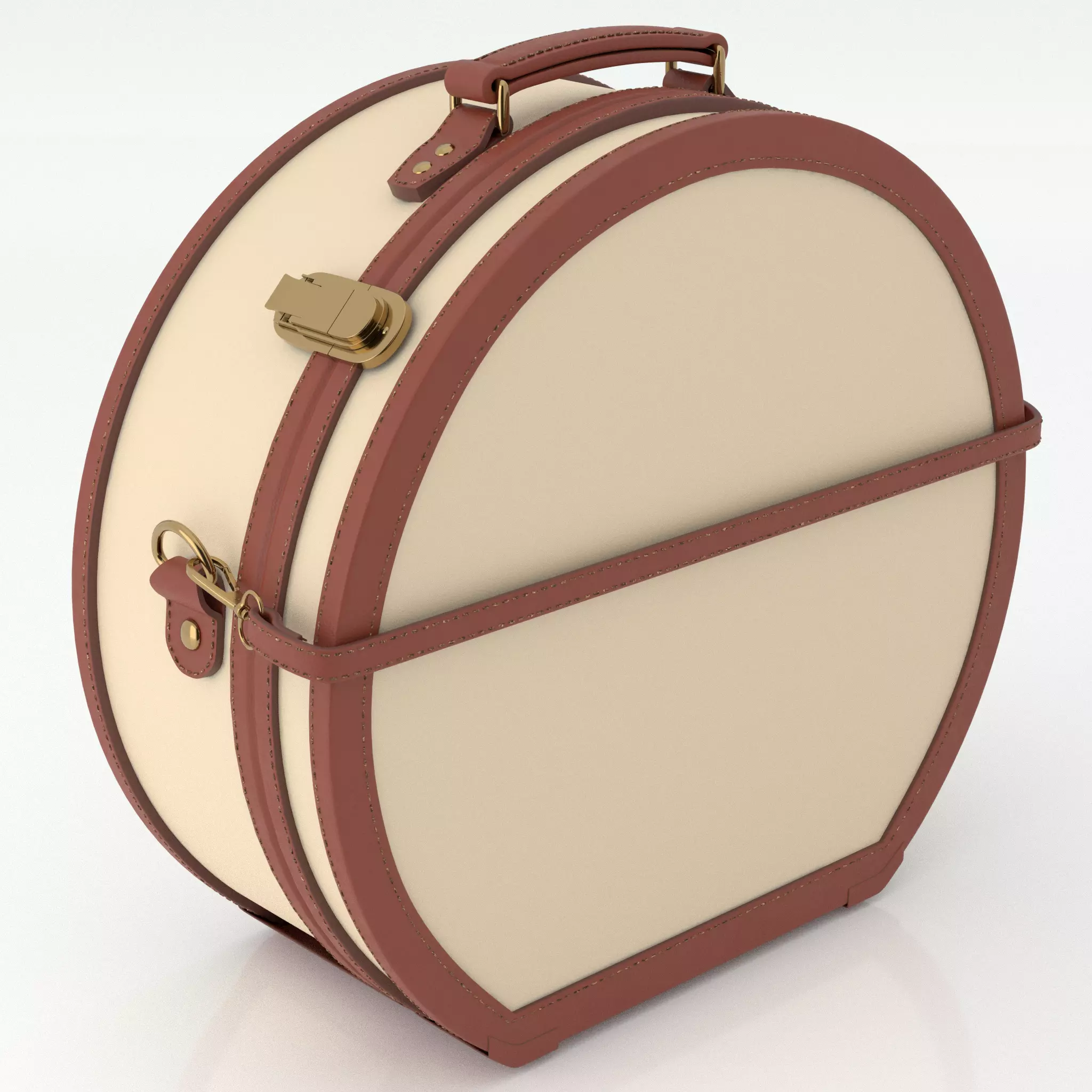 Editor Brown HatBox Large 3D model_0