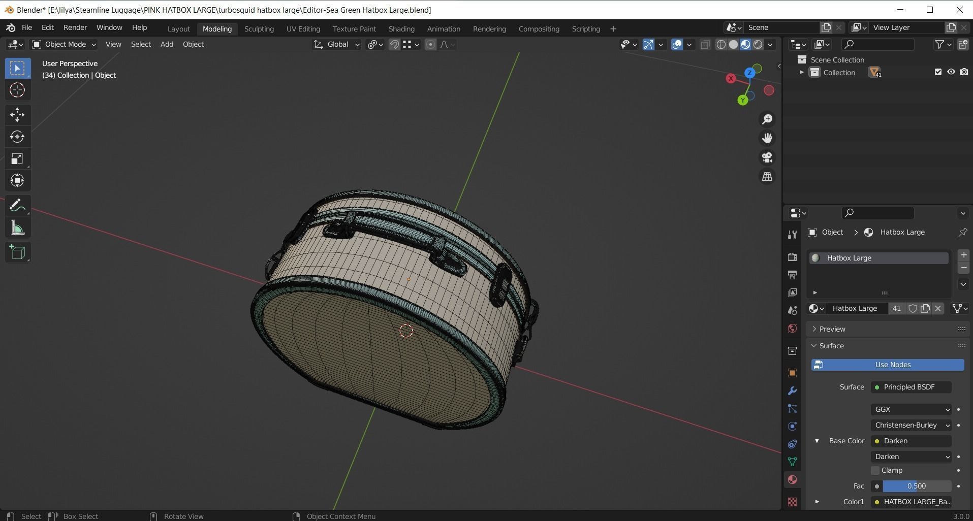 Editor-Sea Green Hatbox Large 3D model_9
