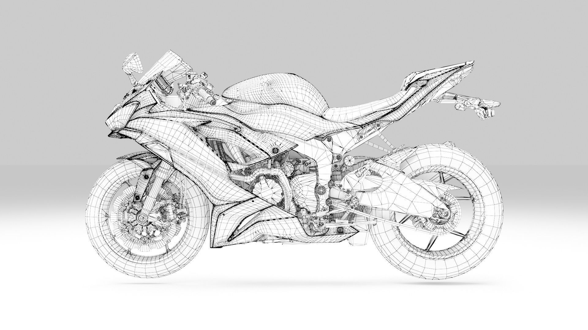 Kawaski Ninja ZX-6R 2019 3D model_9