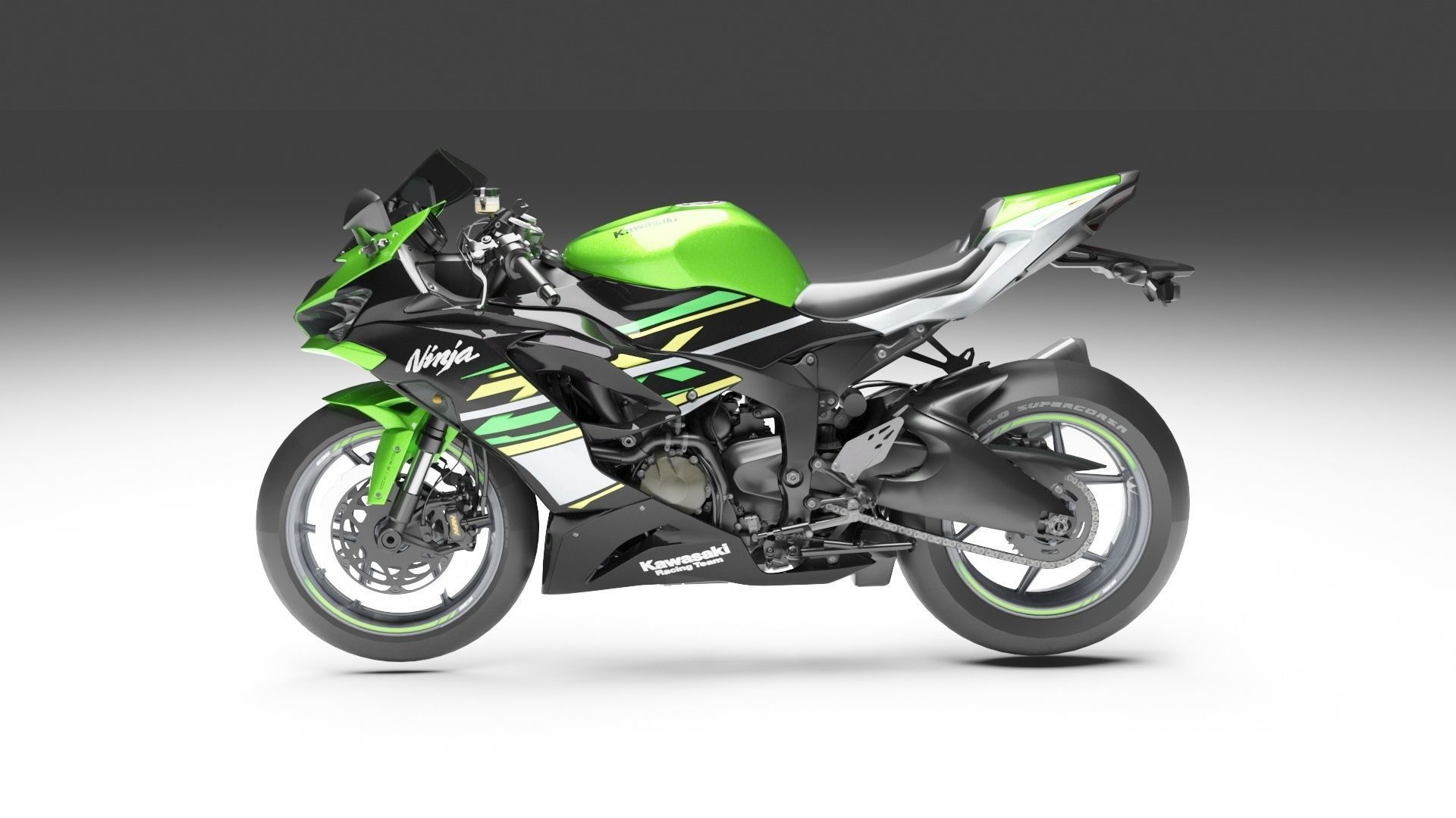 Kawaski Ninja ZX-6R 2019 3D model_1