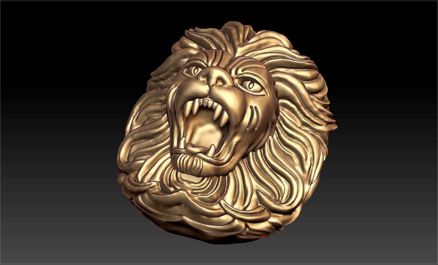 LION FACE PENDENT 3D print model_6