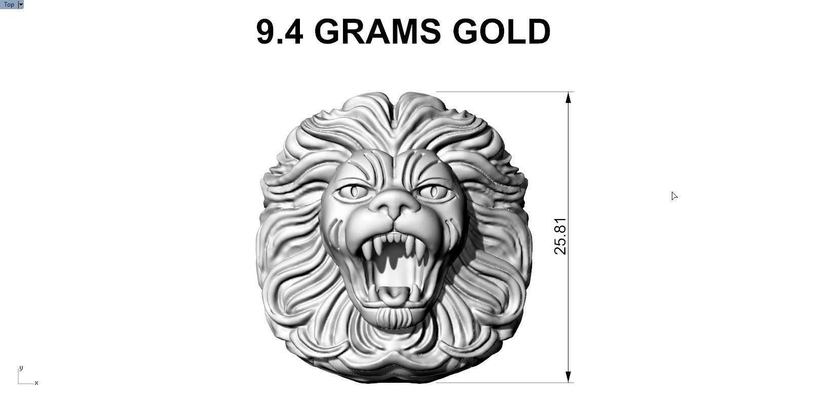 LION FACE PENDENT 3D print model_9