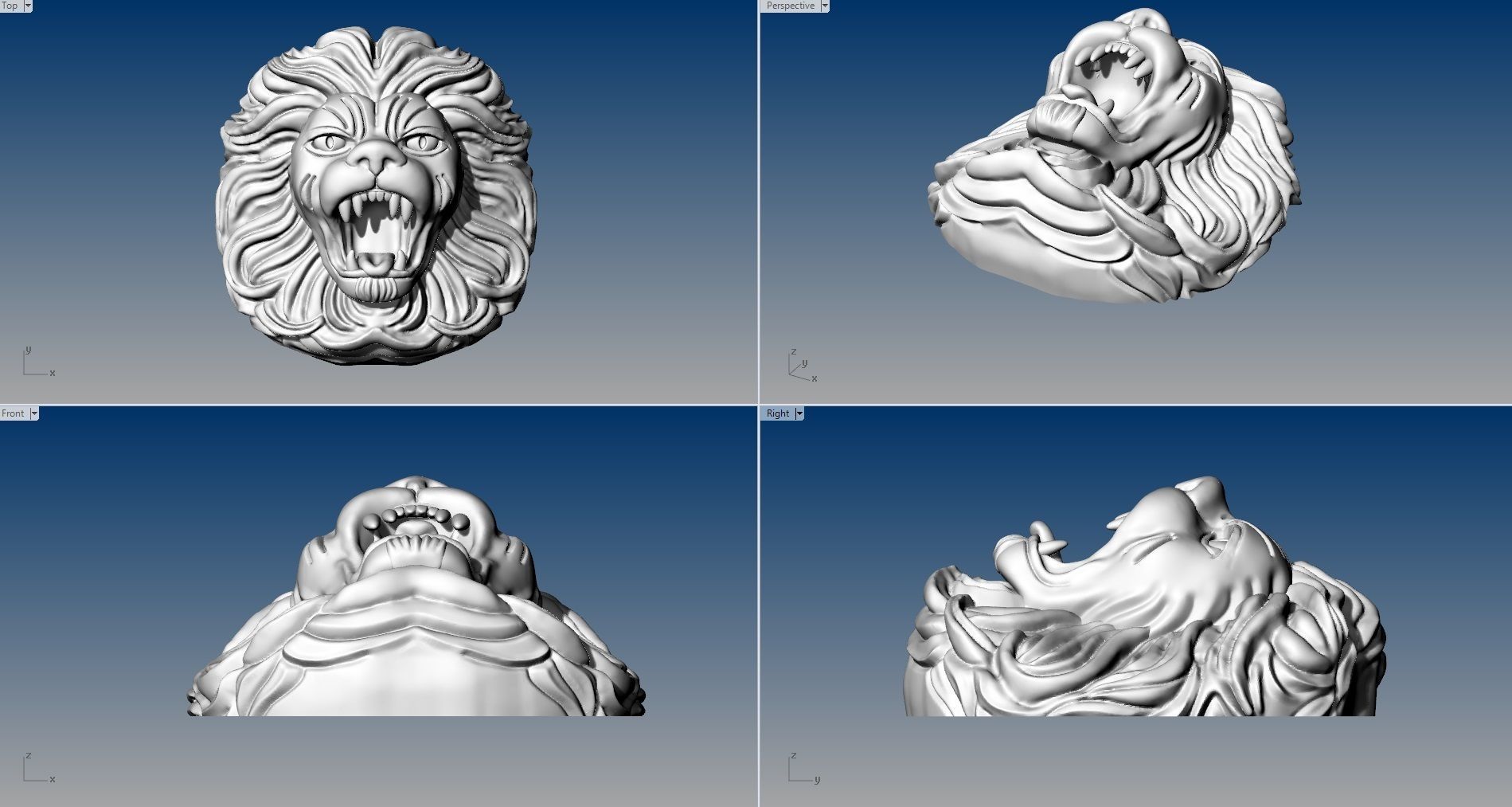 LION FACE PENDENT 3D print model_2