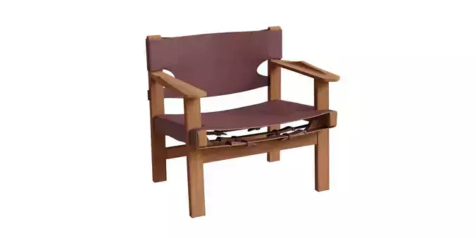 Walnut Wood Leather Lounge Chair