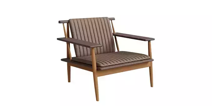 Dark Arm Leather Lounge Chair