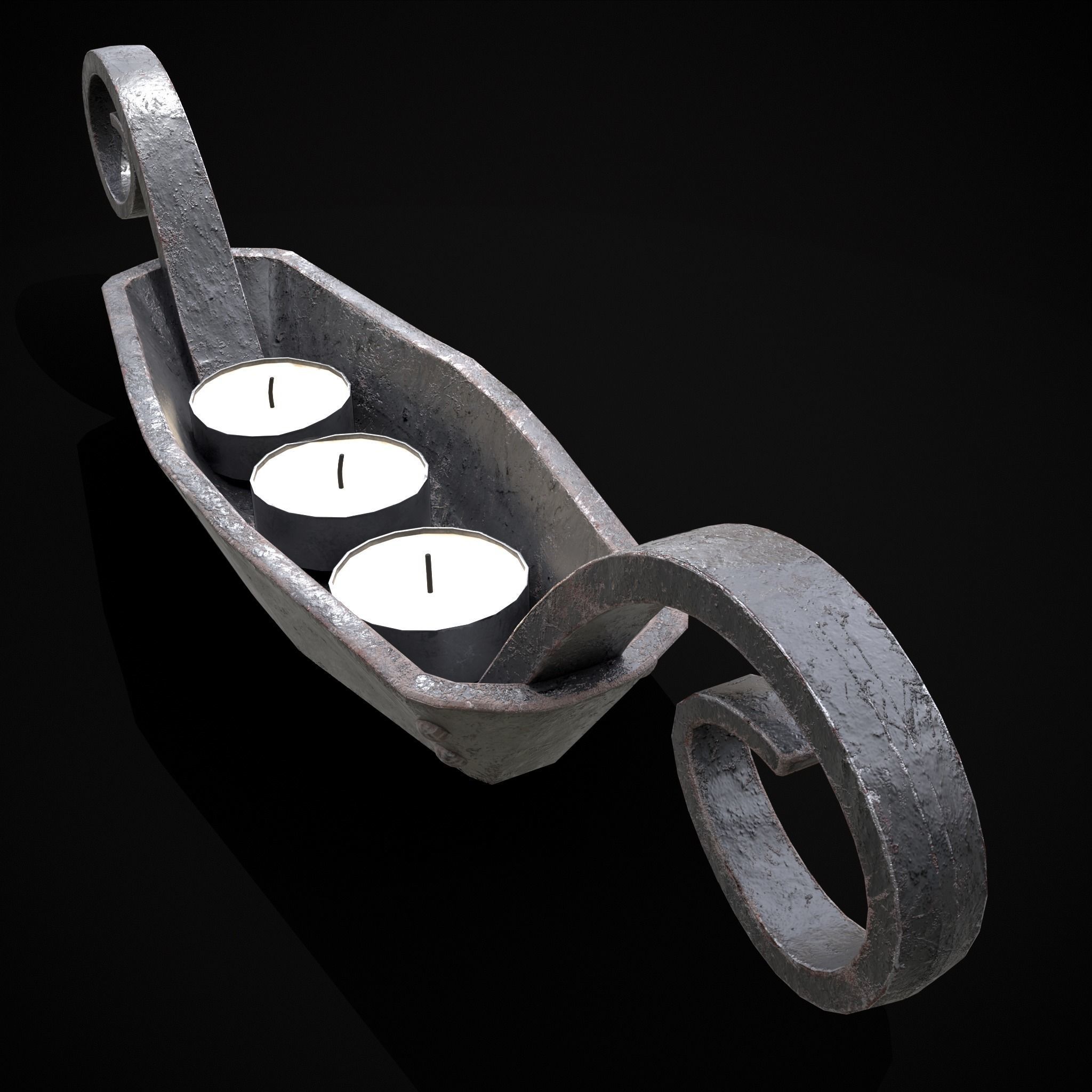 Candle Holder Decoration Low-poly 3D model_13