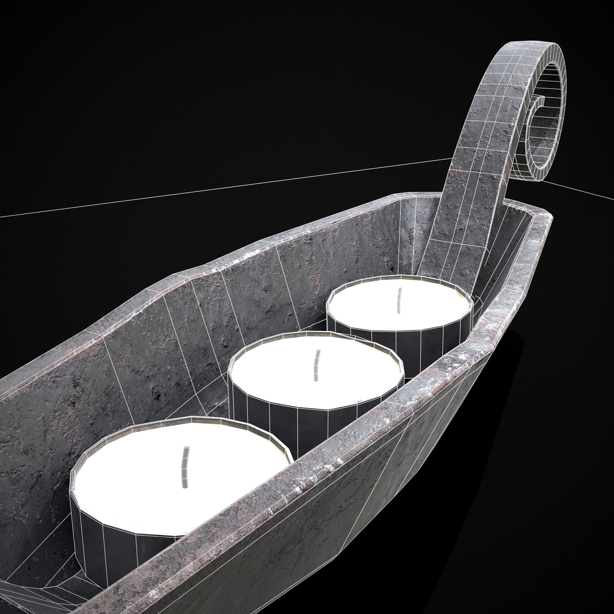 Candle Holder Decoration Low-poly 3D model_8