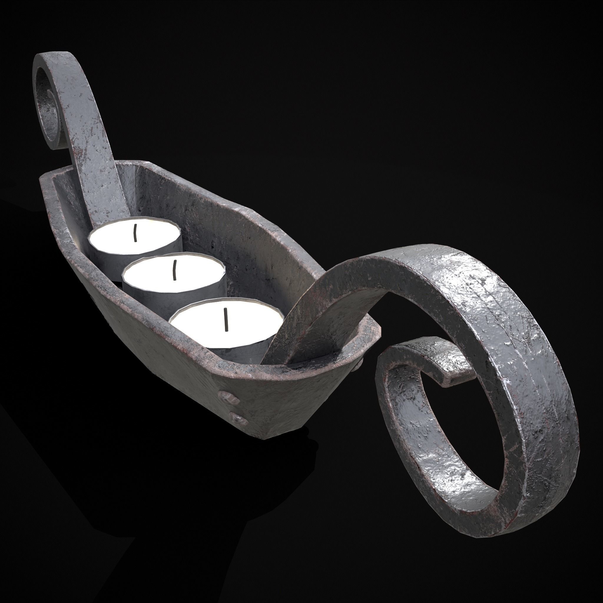Candle Holder Decoration Low-poly 3D model_3