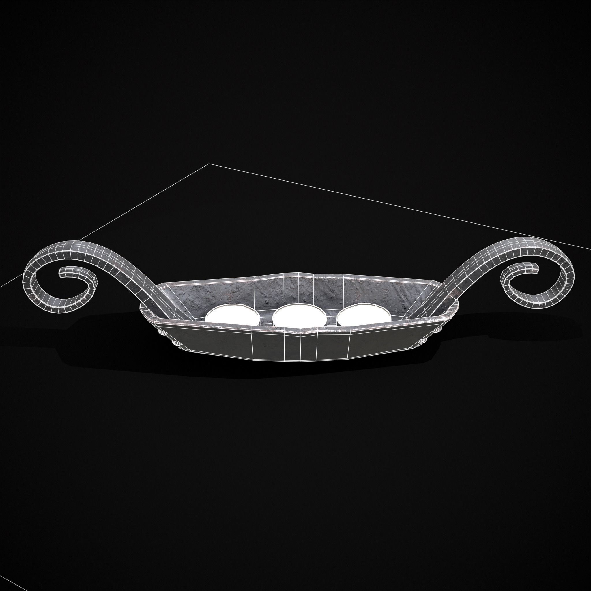 Candle Holder Decoration Low-poly 3D model_6