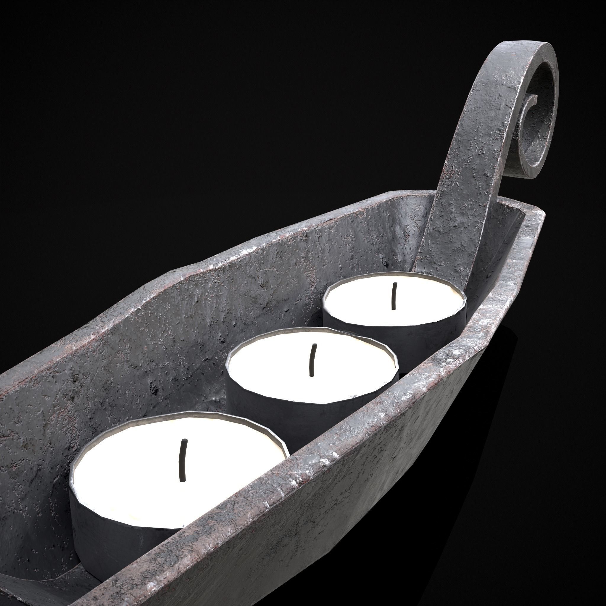 Candle Holder Decoration Low-poly 3D model_7