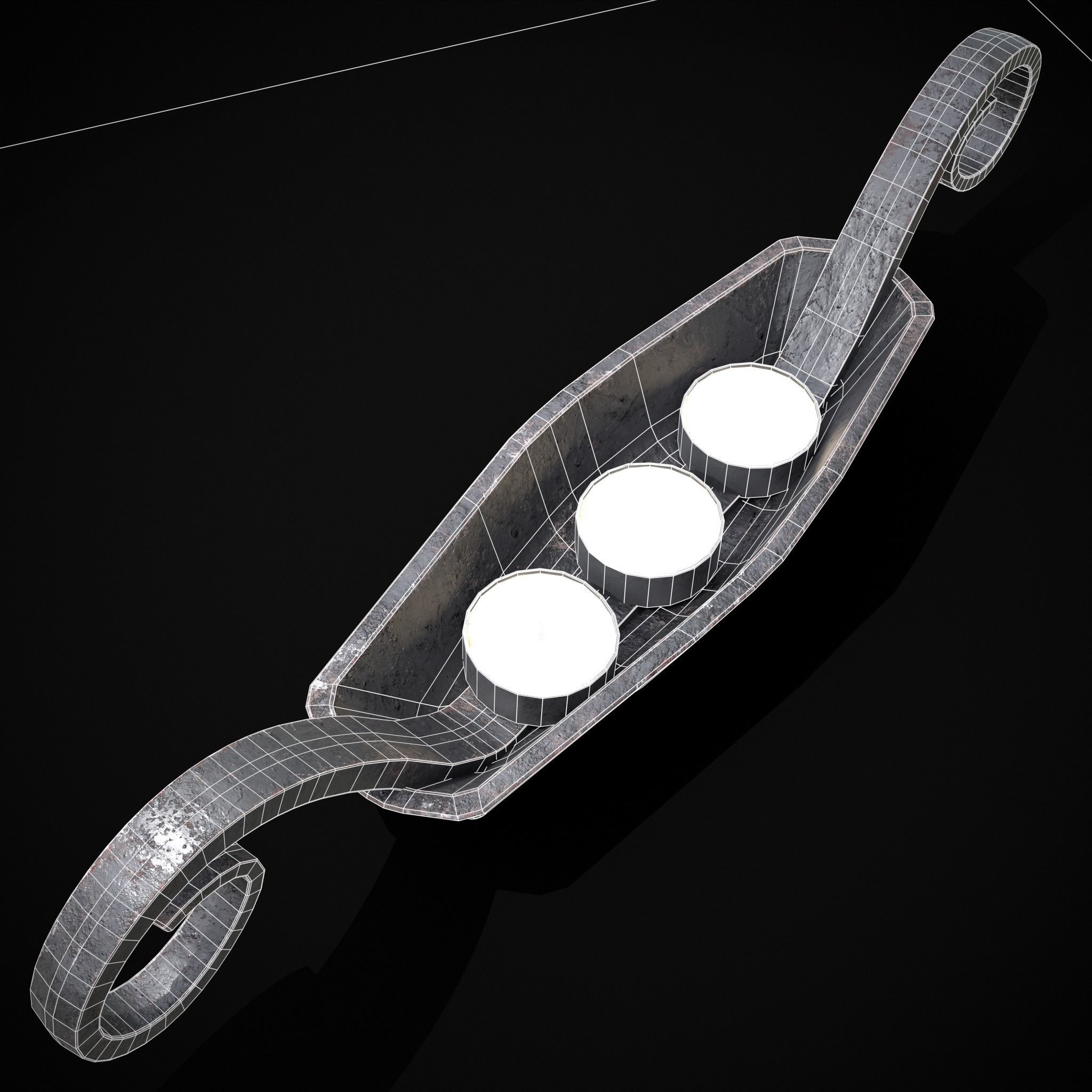 Candle Holder Decoration Low-poly 3D model_12