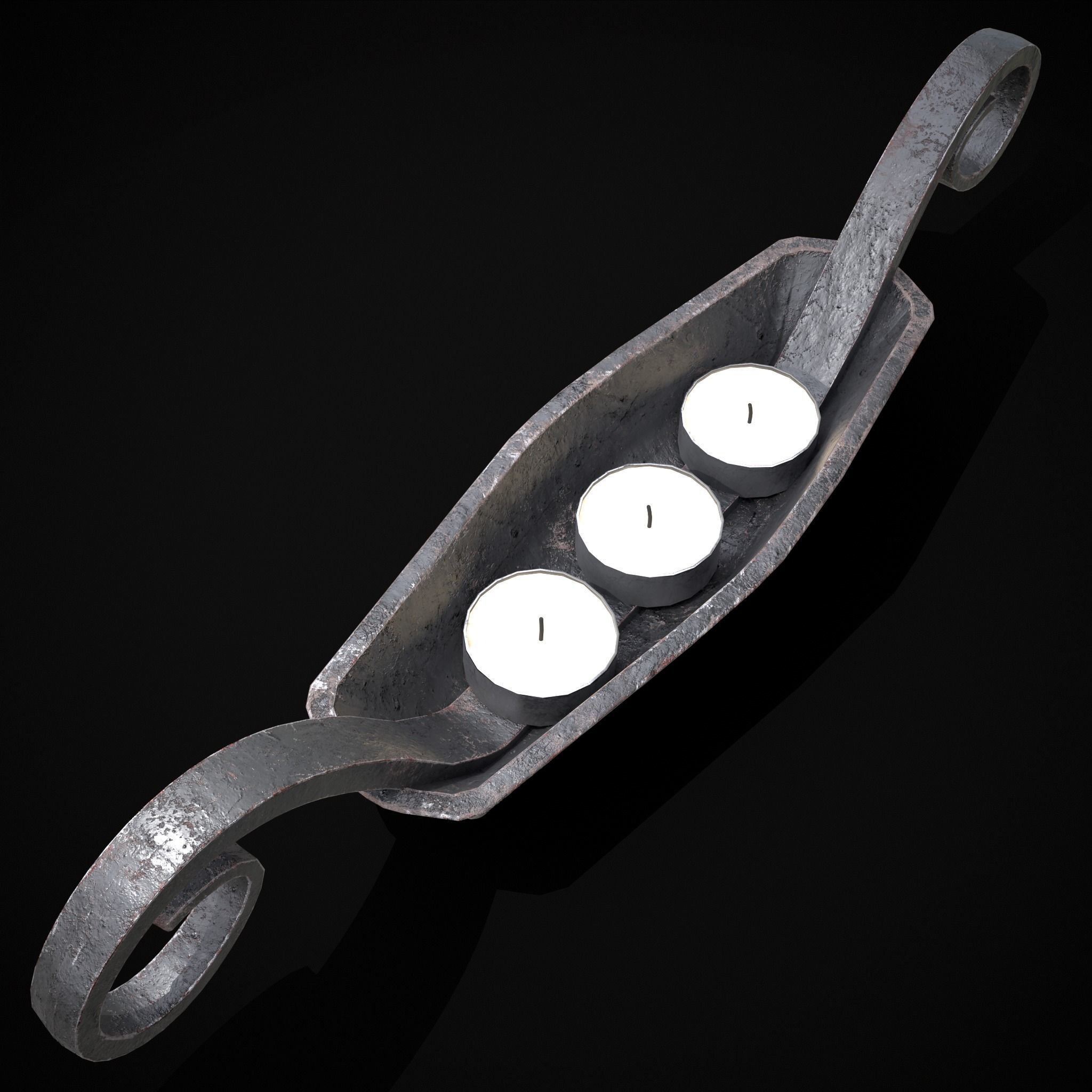 Candle Holder Decoration Low-poly 3D model_11