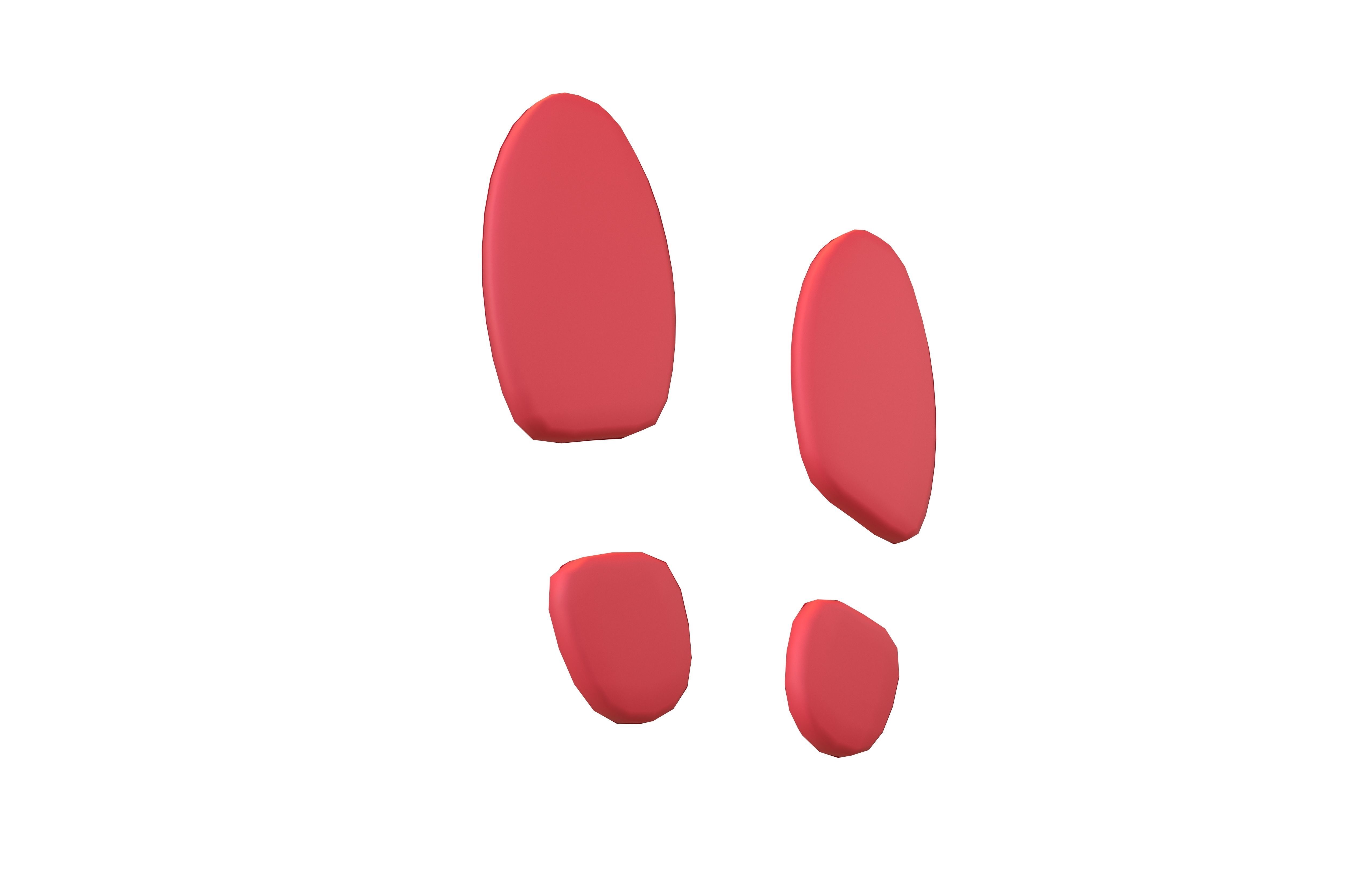 Shoe Print Symbol v1 003 Low-poly 3D model_3