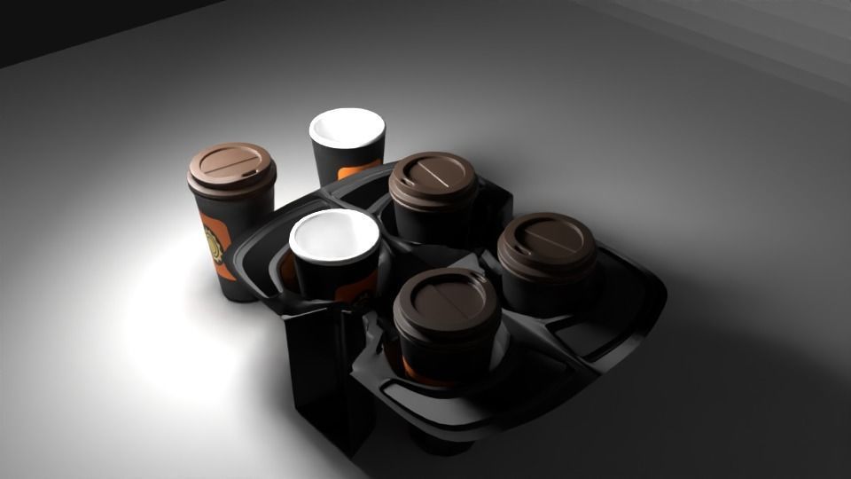 Paper coffee cup Low-poly 3D model_2