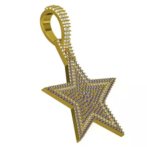 Colorful Diamond Star Pendant