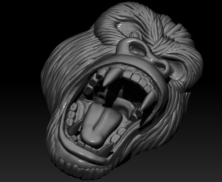 Gorilla Pendant 3D print model_4