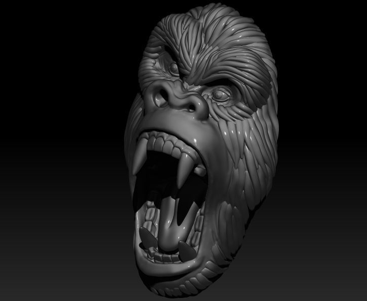 Gorilla Pendant 3D print model_1