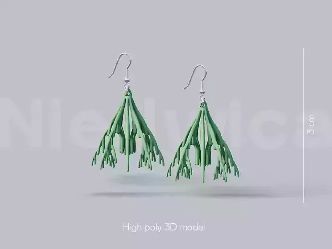 BOTANINI Earrings free 3D Model for 3D Printing STL file 