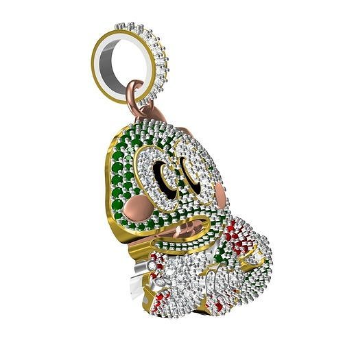 Dinosaur Kid Iced Diamond Hip Hop Pendant 3D print model