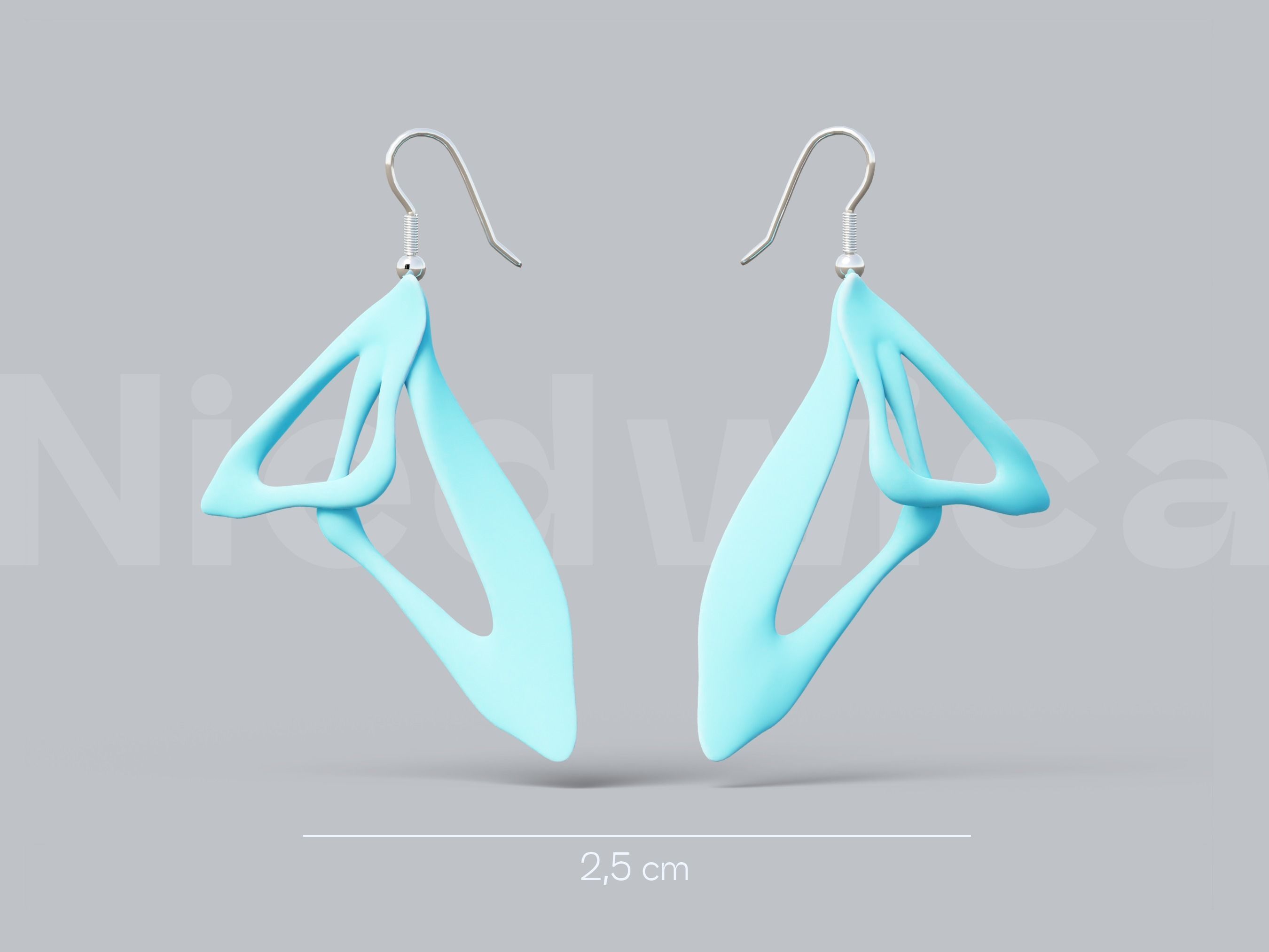 ABSTRIS Earrings 3D Model for 3D Printing STL file 3D print model_1