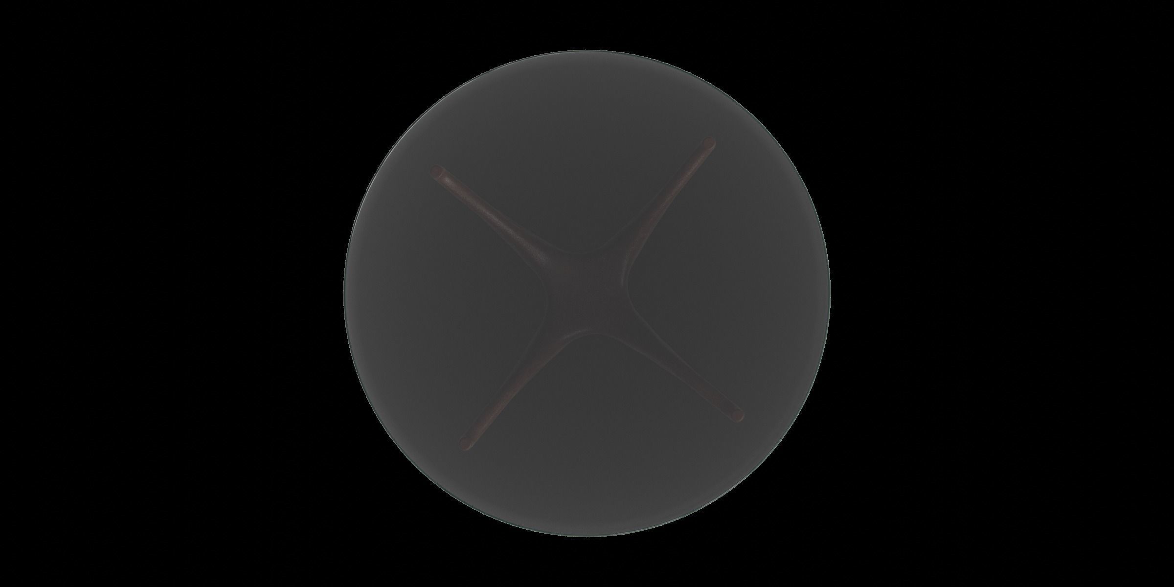 Walnut Round Dining Table Low-poly 3D model_1