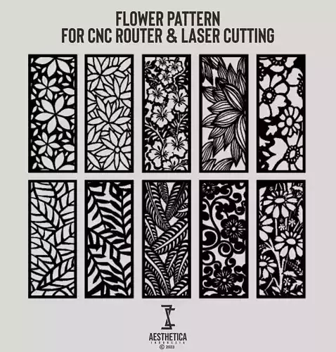 Flower pattern for cnc router and laser cutting 3D model