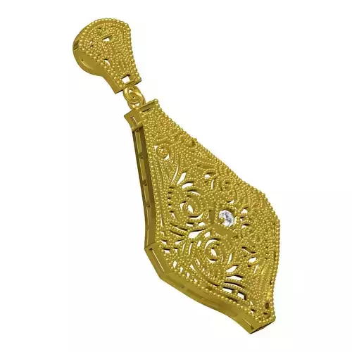 Antique Milgrain Art Deco Diamond Pendant 3