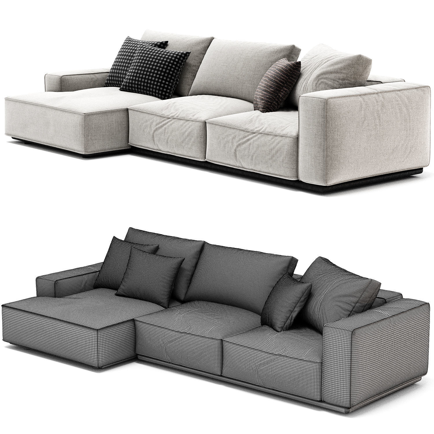 Arflex Marechiaro Sofa Chaise Longue 3D model_3