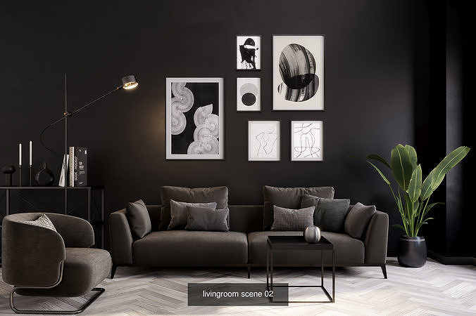 10 Interior Living Room Scene Vol 1 3D Model Pack 3