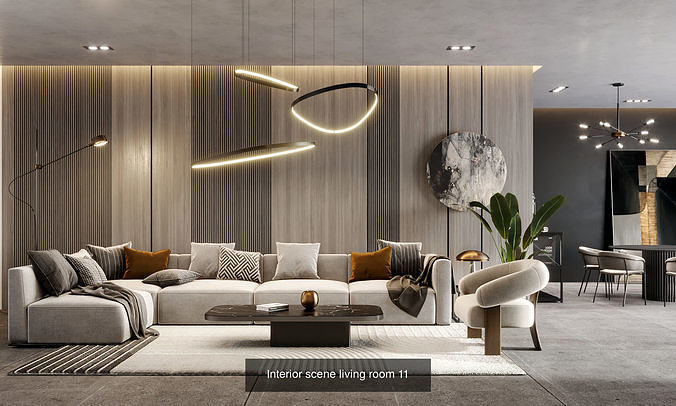 10 Interior Living Room Scene Vol 1 3D Model Pack 7