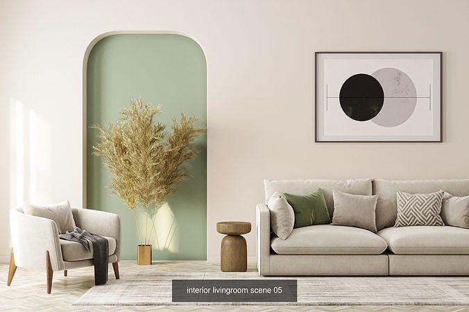 10 Interior Living Room Scene Vol 1 3D Model Pack 6