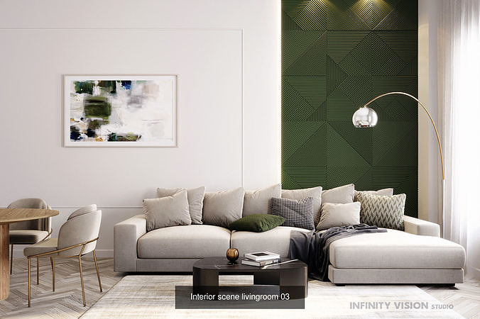 10 Interior Living Room Scene Vol 1 3D Model Pack 4