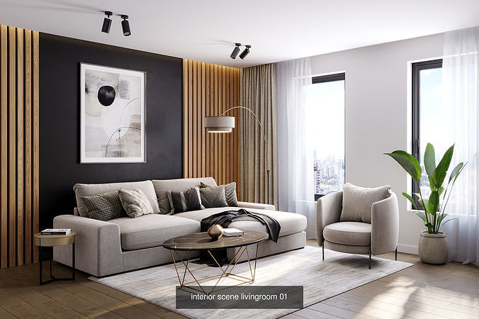 10 Interior Living Room Scene Vol 1 3D Model Pack 2