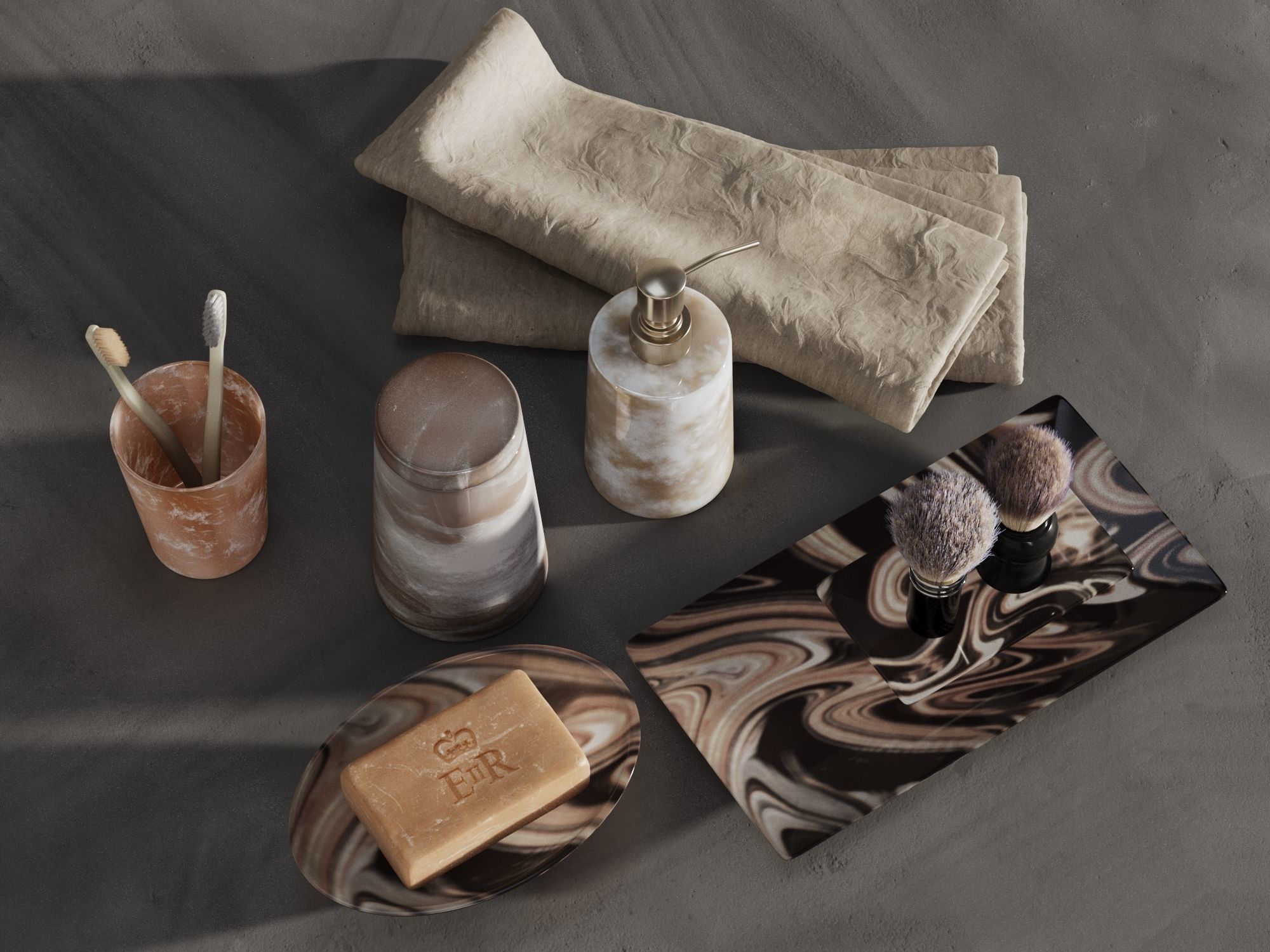 Horn Bath Accessories 3D model_1