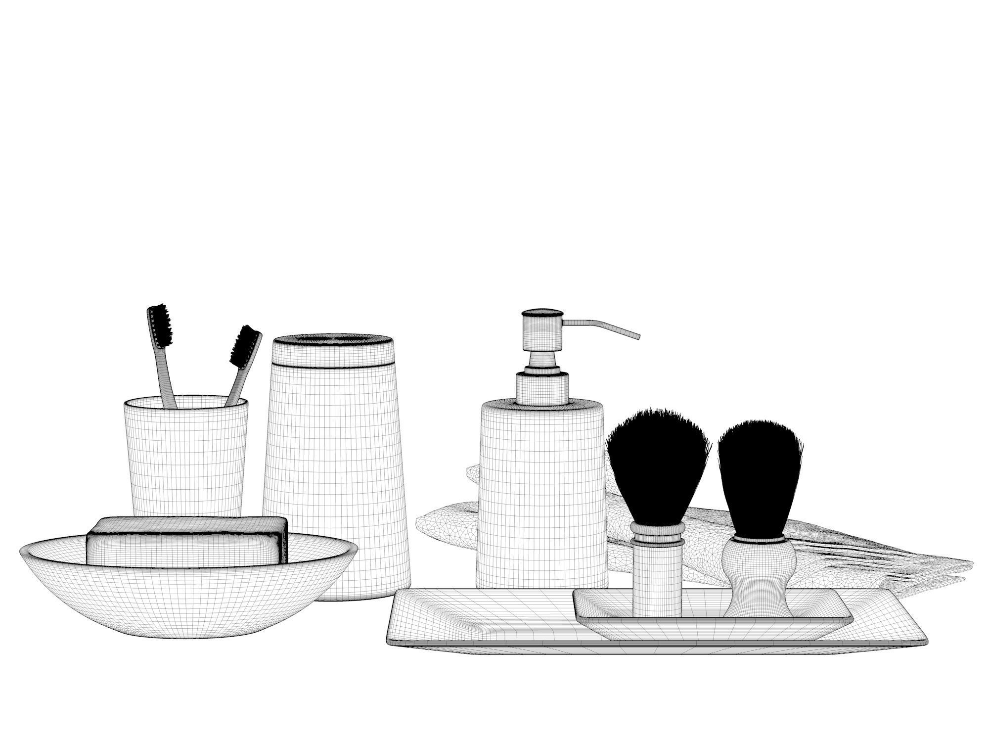 Horn Bath Accessories 3D model_3