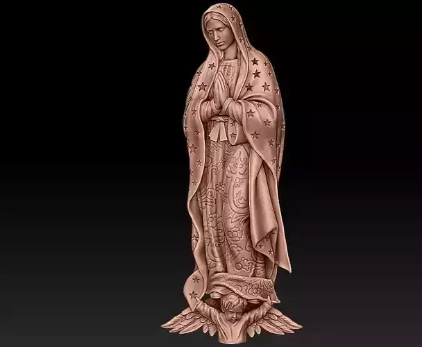 virgin mary with baby 3D print model