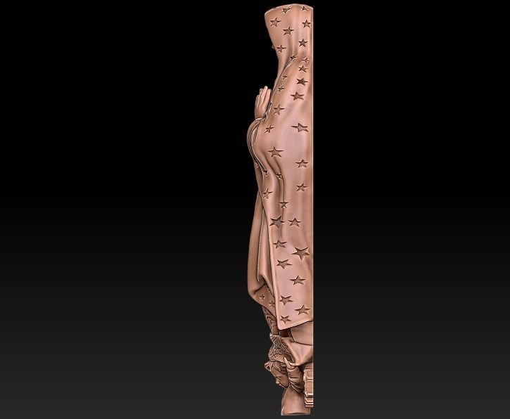 virgin mary with baby 3D print model_2