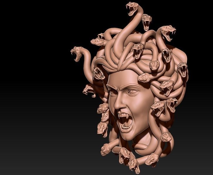 Medusa Head Pendant 3D print model_1