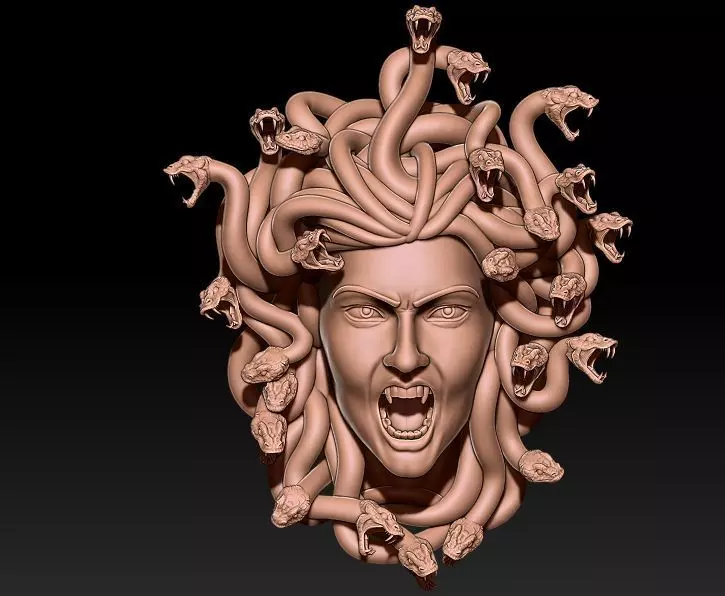 Medusa Head Pendant 3D print model_0